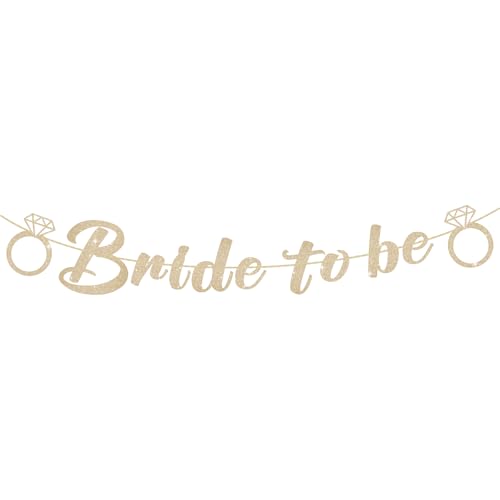 Bride To Be Banner - Pre-Strung Gold Glitter Wedding Decor