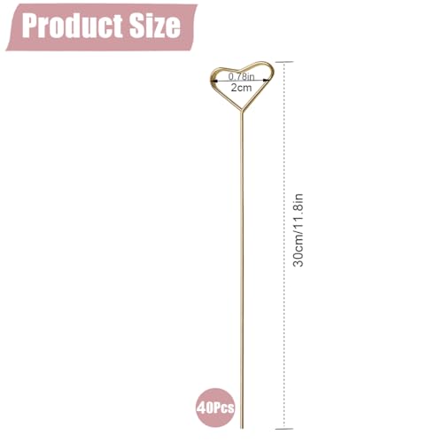 40Pcs 12 Inch Heart Floral Card Holders for Wedding & Party Decorations