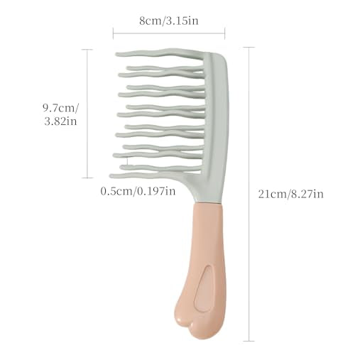 AMZWISH Wide Tooth Comb for Curly Hair with Double-Layer Wavy Teeth