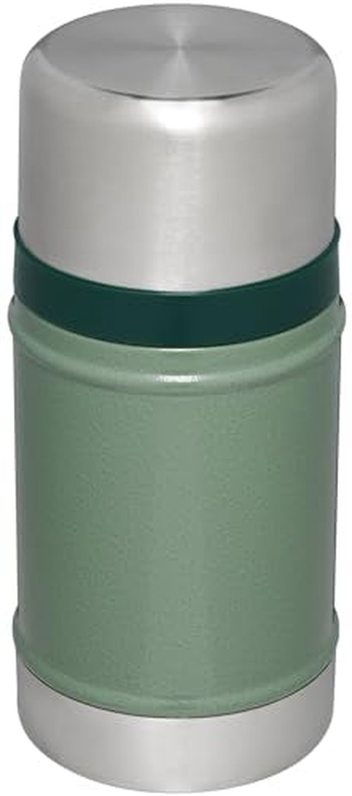 Stanley Classic Legendary Large Food Jar 24 oz | Vacuum Insulated Food Container | Wide Mouth Screw On Lid | Packable for Travel | Stainless Steel & Leakproof Lid | Hammertone Green