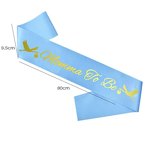 Momma To Be & Daddy To Be Baby Shower Sash Bundle Boy Blue