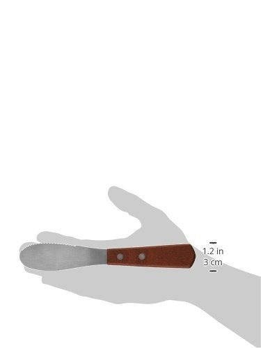 Winco Stainless Steel Sandwich Spreader with Wooden Handle, Medium