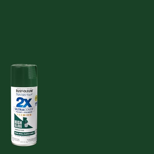 Rust-Oleum Painter's Touch 2X Spray Paint, Emerald Isle - Fast-Dry, Durable, Oil-Based for Indoor/Outdoor Use