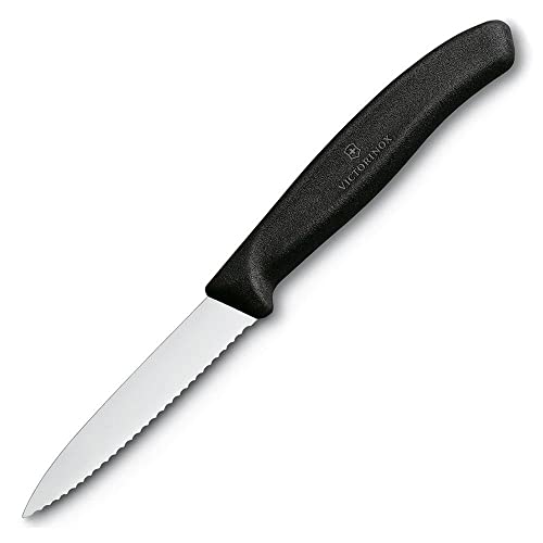 Victorinox Swiss Classic 3.25" Serrated Paring Knife - Black