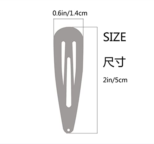 Black Metal Snap Hair Clips 2 Inch No Slip Hair Barrettes for Women