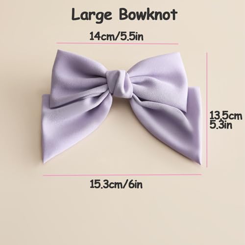 iRIIRIO 3-Piece Satin Bow Hair Barrettes with Metal Clips for Women