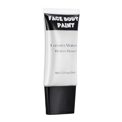 White Face Paint Cream - Professional Water-Based FX Body Makeup for Halloween Costumes