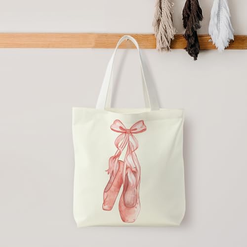 NATSUNO Canvas Tote Bag - Coquette Pink Bow Ballet Science Graduation Gift