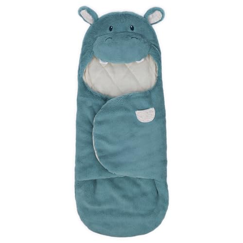 GUND Baby Oh So Snuggly Hippo Blanket Wrap, Plush Hooded Baby Blanket Wrap for Newborns, Blue/Cream, 26¡±