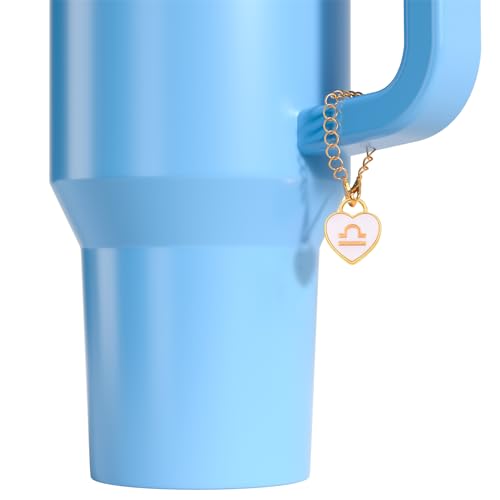 2PCS Zodiac Sign Handle Charms for Stanley Cup - Heart Enamel