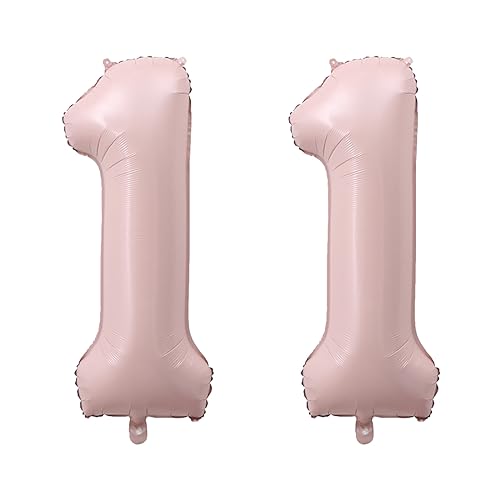 40 Inch Baby Pink Number 11 Foil Balloon for Birthday & Events