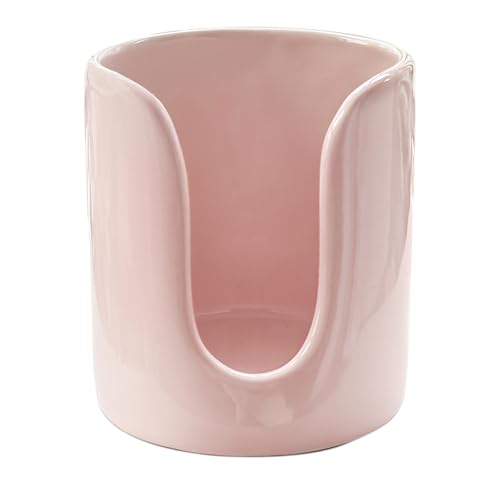 Ceramic Mouthwash Cup Dispenser - Pink, 3 oz & 4 oz Holder