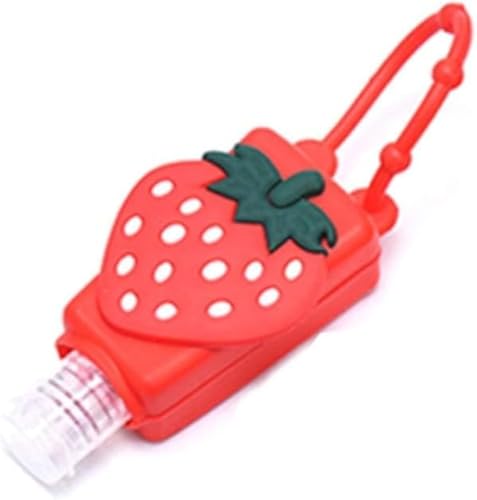 Silicone Travel Bottle Red Strawberry Refillable Container with Pump