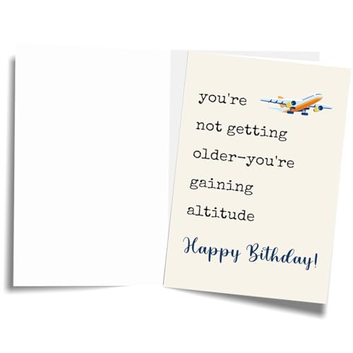 Airplane Travel Birthday Card for Pilots & Travelers - Humorous Design