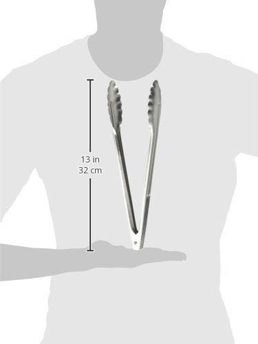 Winco 12-Inch Heavyweight Stainless Steel Utility Tongs (Pack of 2)