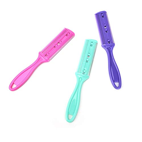 AKIRO 3 Pcs Double Edge Hair Thinning Comb & Razor Cutting Tool