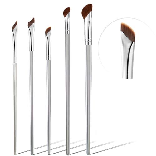 HJYOK 5PCS Eye Makeup Brush Set - Angled Eyeliner & Nose Contour Brushes