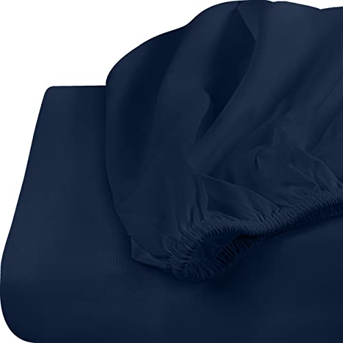 Utopia Bedding Queen Fitted Sheet Set - Navy, Pack of 6, 15-Inch Deep Pocket