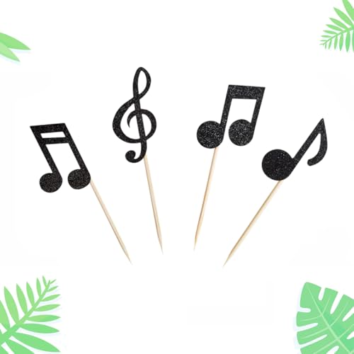 Morndew 24 PCS Music Note Cupcake Toppers for Parties