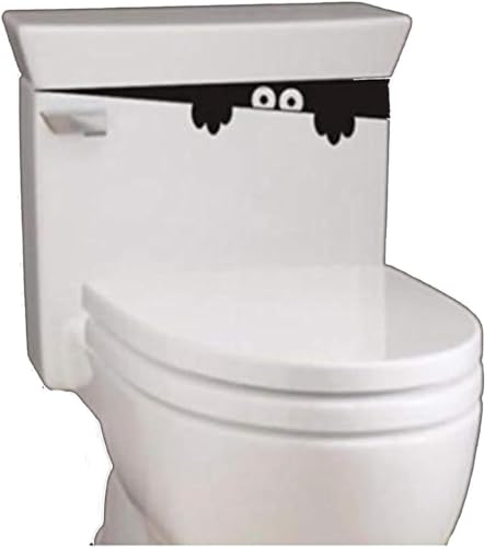 3D Monster Toilet Seat Decal - Funny Removable Black Vinyl Wall Art