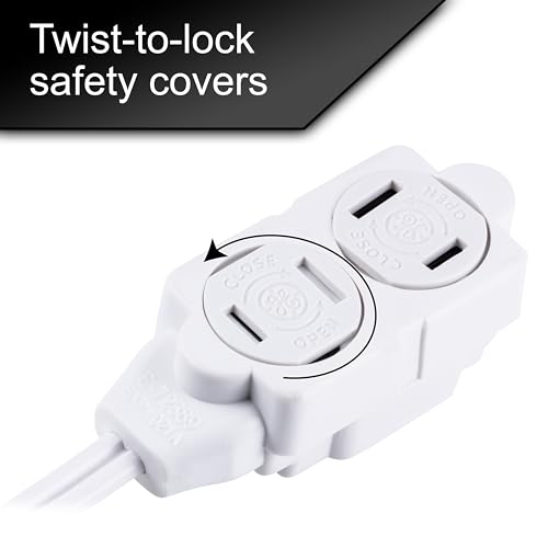 GE 12ft Extension Cord with 3 Outlets and Safety Covers