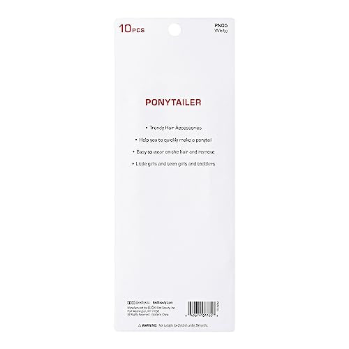 RED by Kiss 10-Piece 16mm Ball Hair Ties White Bubble Ponytail Holders