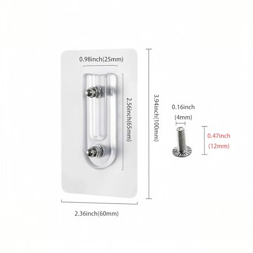 Adhesive Screw Hooks - 2 Pcs Waterproof U-Shape Wall Hooks