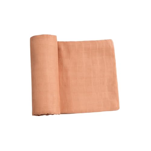 Meracorallo Muslin Swaddle Blanket - Soft Bamboo Cotton, Orange, 47x47"