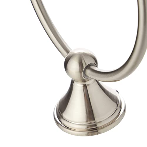 Amazon Basics Modern Towel Ring, Satin Nickel, 6.3-Inch