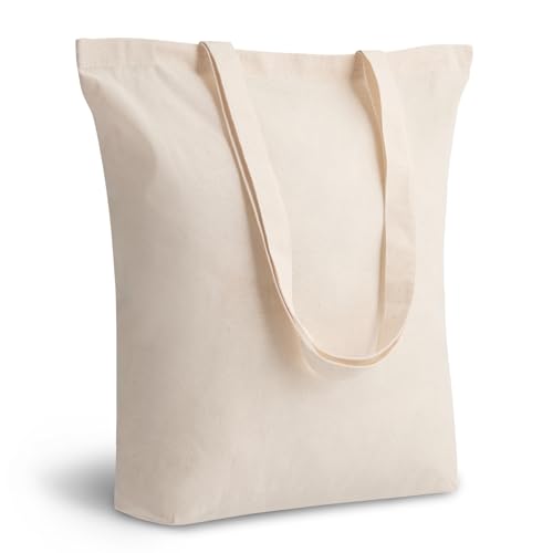 TOPDesign Reusable Cotton Tote Bag - 15"x16" with 4" Gusset for DIY & Grocery