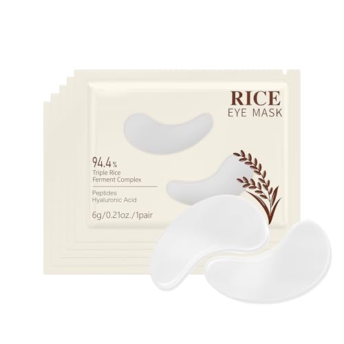 Rice Collagen Under Eye Patches for Dark Circles & Puffy Eyes (5 Pairs)