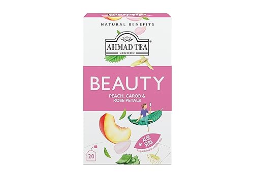 Ahmad Tea Beauty Herbal Tea - Peach & Aloe Vera Blend, 20 Tea Bags