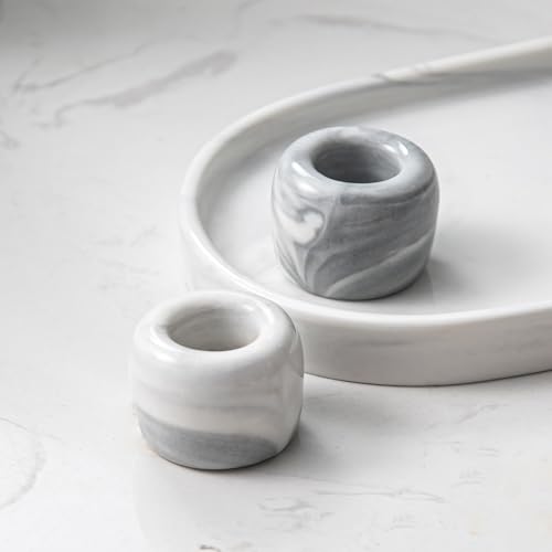 Yundu Ceramic Toothbrush Holder Set - Marble Design for Bathroom