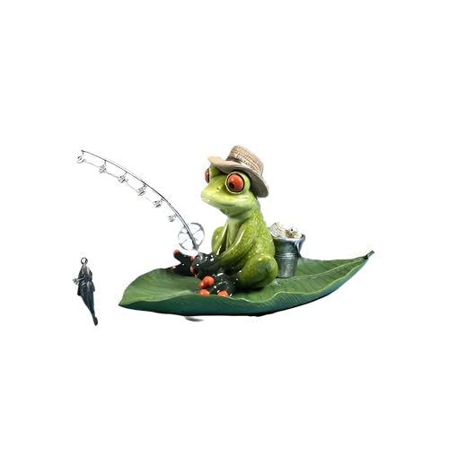Frog and Lily Pad Figurine Sculpture Gift Set - 7.5 Inch Home Decor