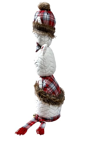 Festive Cat Figurines Set - 21 Inch Holiday Home Decor with Stacked Cats