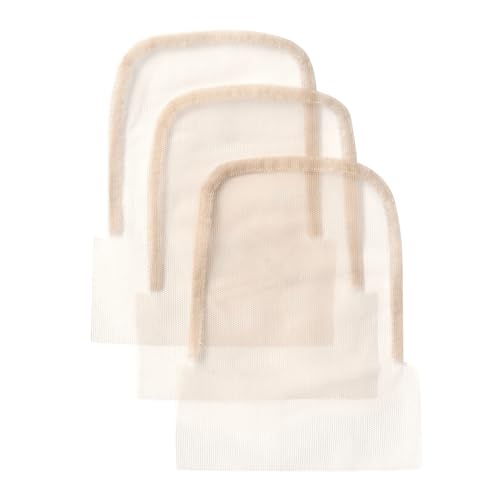 3 Pieces 4x4 Inch Lace Net for Wig Making and Hair Ventilating Beige