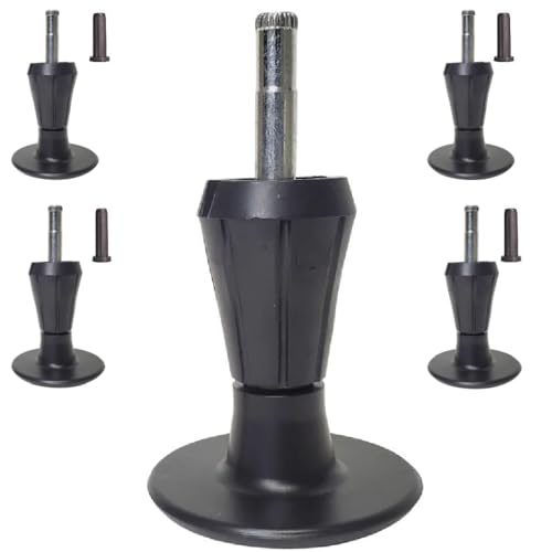 Heavy Duty Steel Stem Bed Frame Feet - 4-Pack Replacement for Bed Wheels