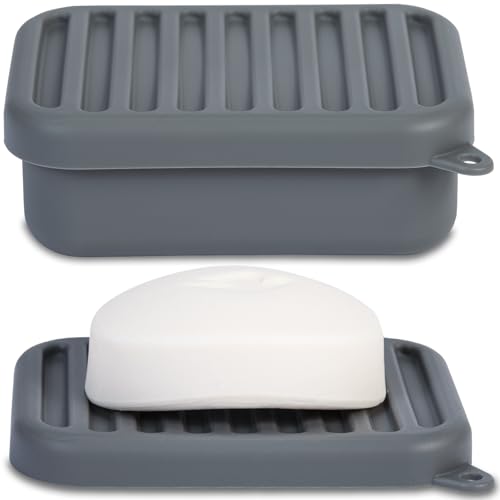 HighHerz Leak-Proof Silicone Travel Soap Case - Portable & Durable