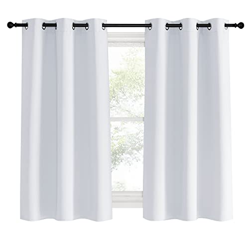 NICETOWN Room Darkening Curtains, Greyish White, 42"W x 60"L, 2 Panels