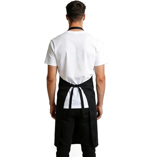 Black Funny Apron for Men with Pockets - Dad Chef Gift for Grilling & Cooking
