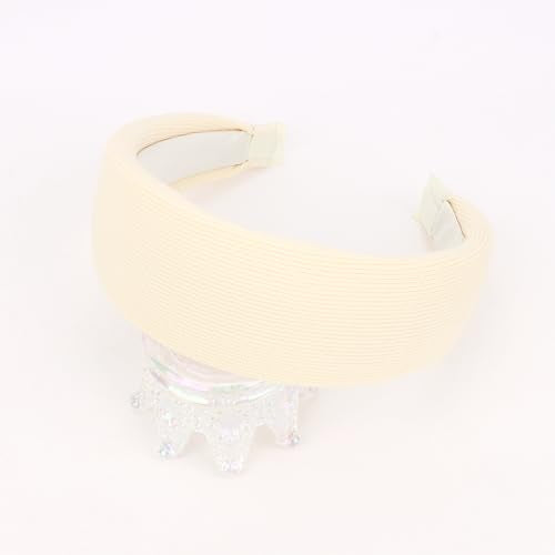Amariver Beige Wide Headband for Women Non-Slip Fabric Hair Band