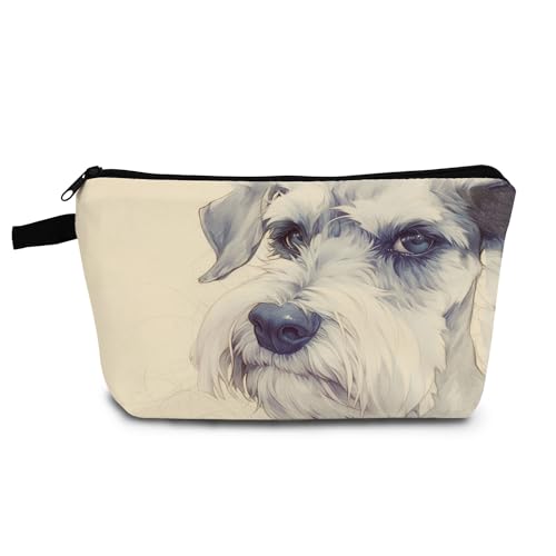 Schnauzer Print Makeup Bag Cartoon Cosmetic Pouch for Women