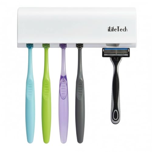 Dustproof Wall-Mounted Toothbrush Holder with Cover - 5 Slots