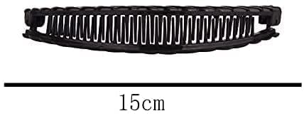 Large Banana Clips for Thick Hair - 2 Pack Black and Brown Fish Comb Grips