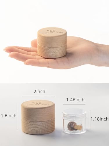 Minimalist Wooden Umbilical Cord Keepsake with Acrylic Box - Leaves