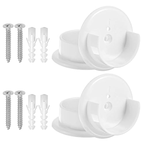 Bremorou 4-Pack Closet Rod Holders for 1-3/8" Poles, Heavy Duty Support