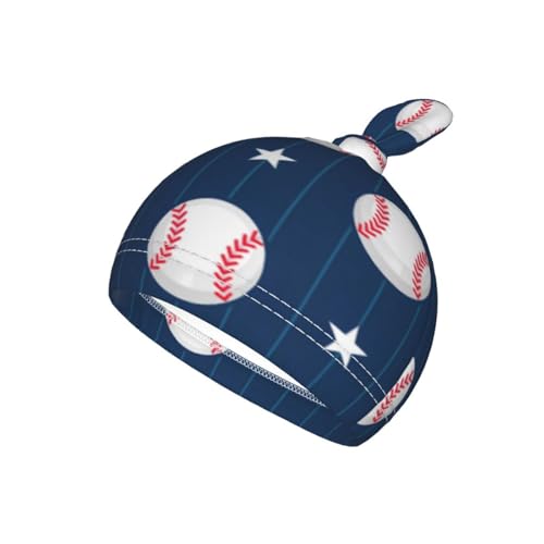 Lcokin Baseball Print Baby Swaddle Blanket and Newborn Hat Set (0-6 Months)