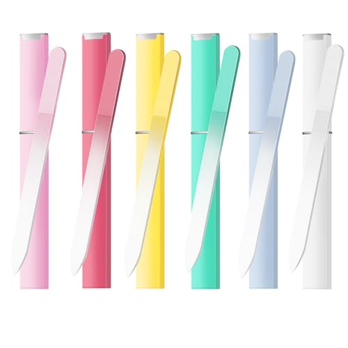 6-Pack Glass Nail Files - Professional Dual-Sided Crystal Files