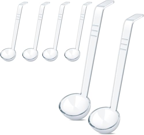 6-Piece Mini Ladle Set, 1 Oz Clear Plastic Serving Ladles, 7.87 Inch Handle