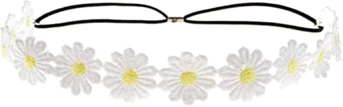 Boho Daisy and Sunflower Floral Crown Headband Hair Wreath for Weddings